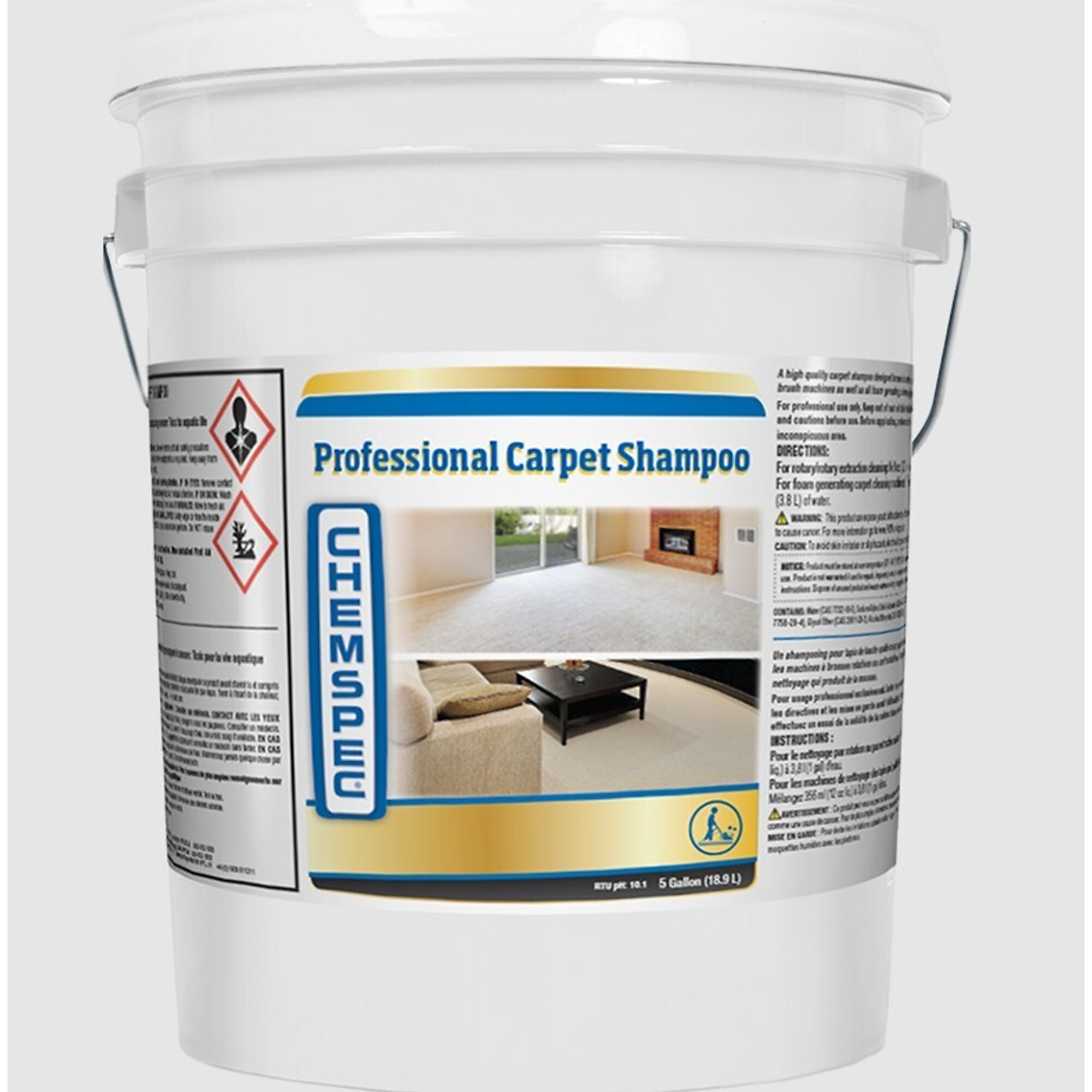 CHEMSPEC, Professional Carpet Shampoo One 5 gal. / 18.9 L pail, Model # 113407.
